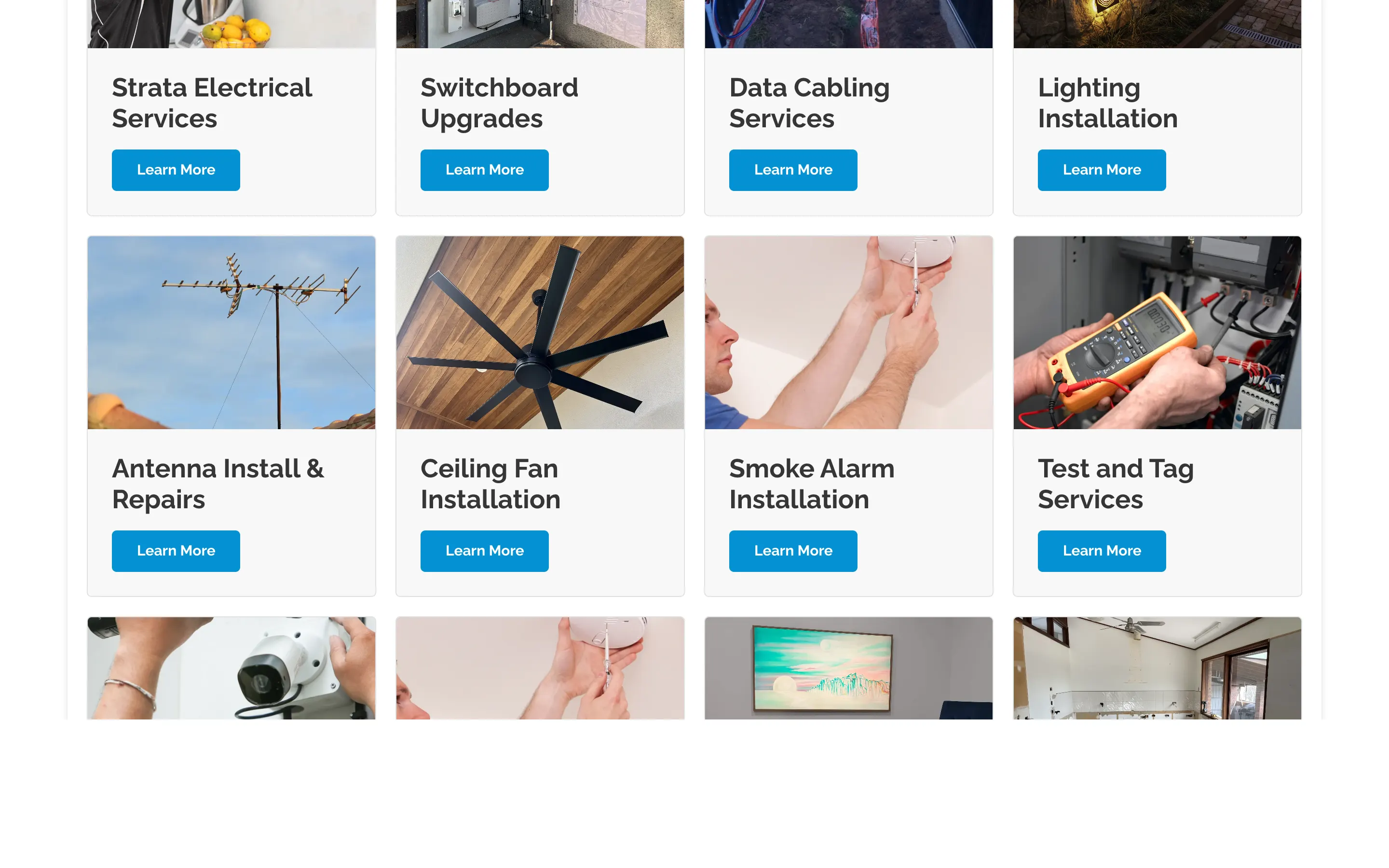 BICE Electrical website - Home page on desktop