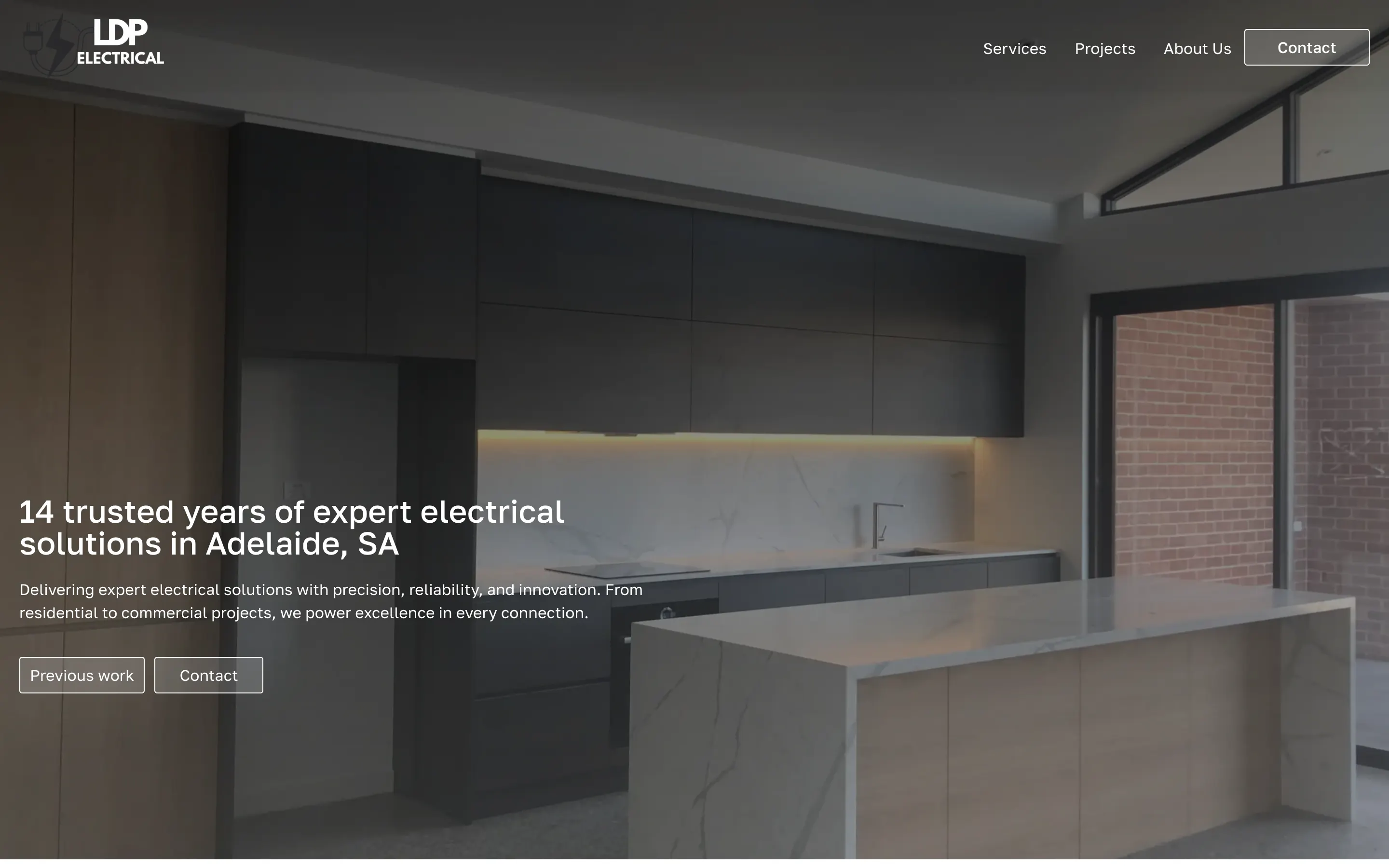 LDP Electrical website - Home page on desktop