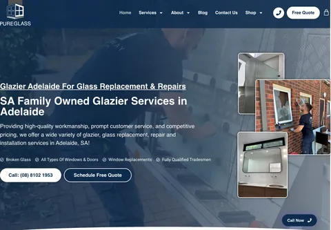 Pure Glass SA website