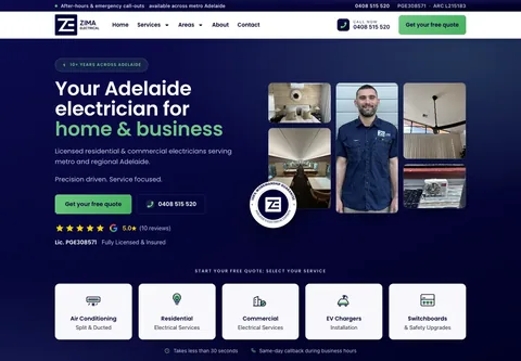 Zima Electrical website